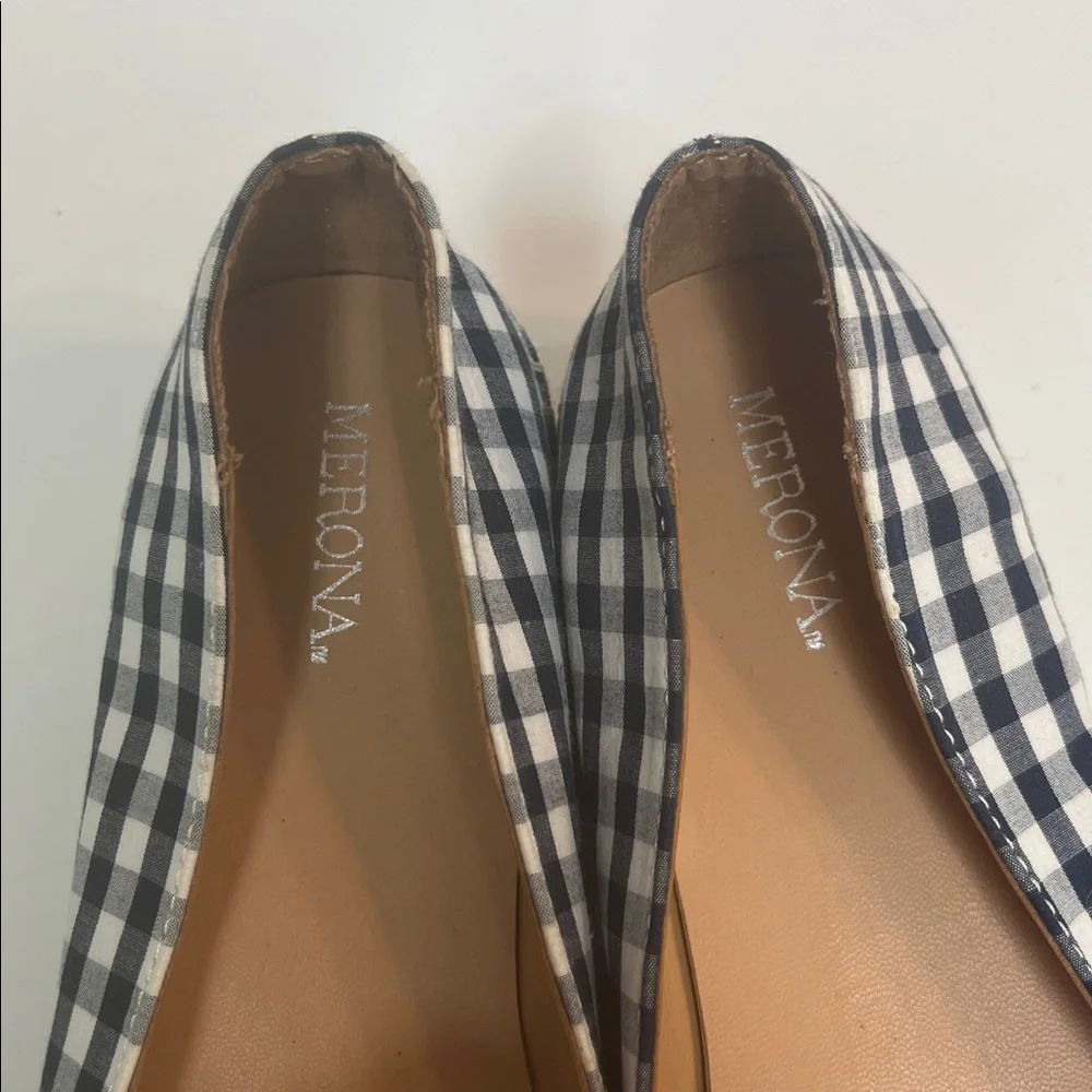 Gingham Espadrilles Navy and White Merona Sonya Size 8